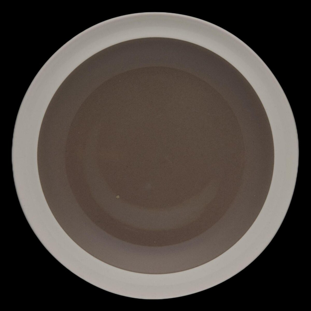 Brown and White Concentric Round Plate