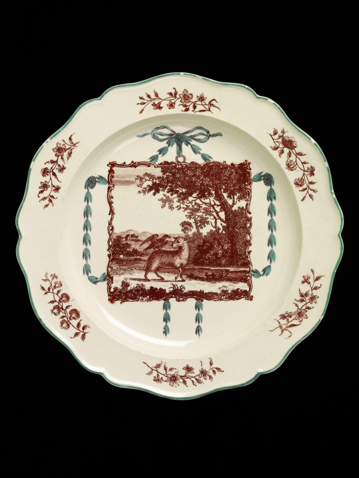 Pastoral Print Decorative Ceramic Plate