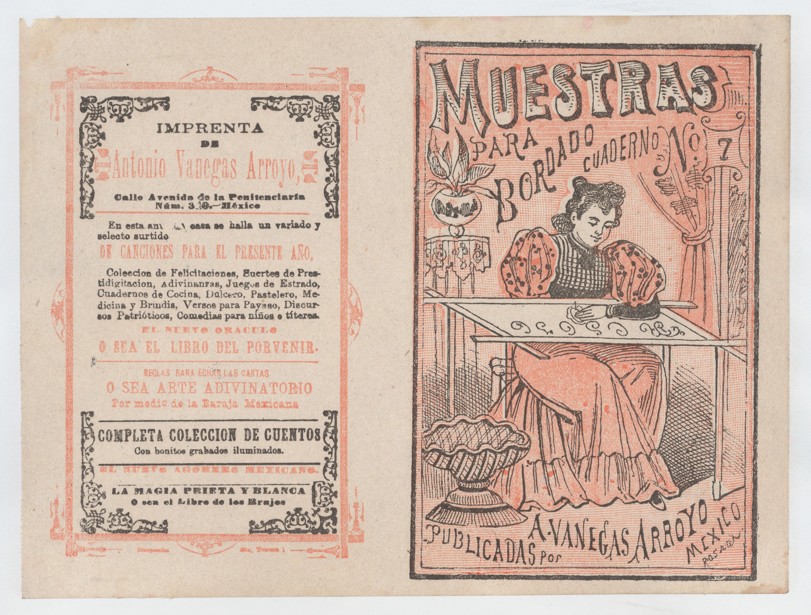 Vintage Mexican Embroidery Pattern Book Cover