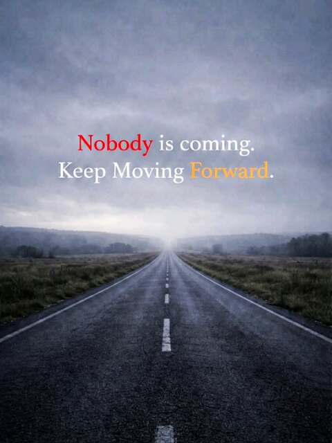 Motivational Quote on Empty Open Road