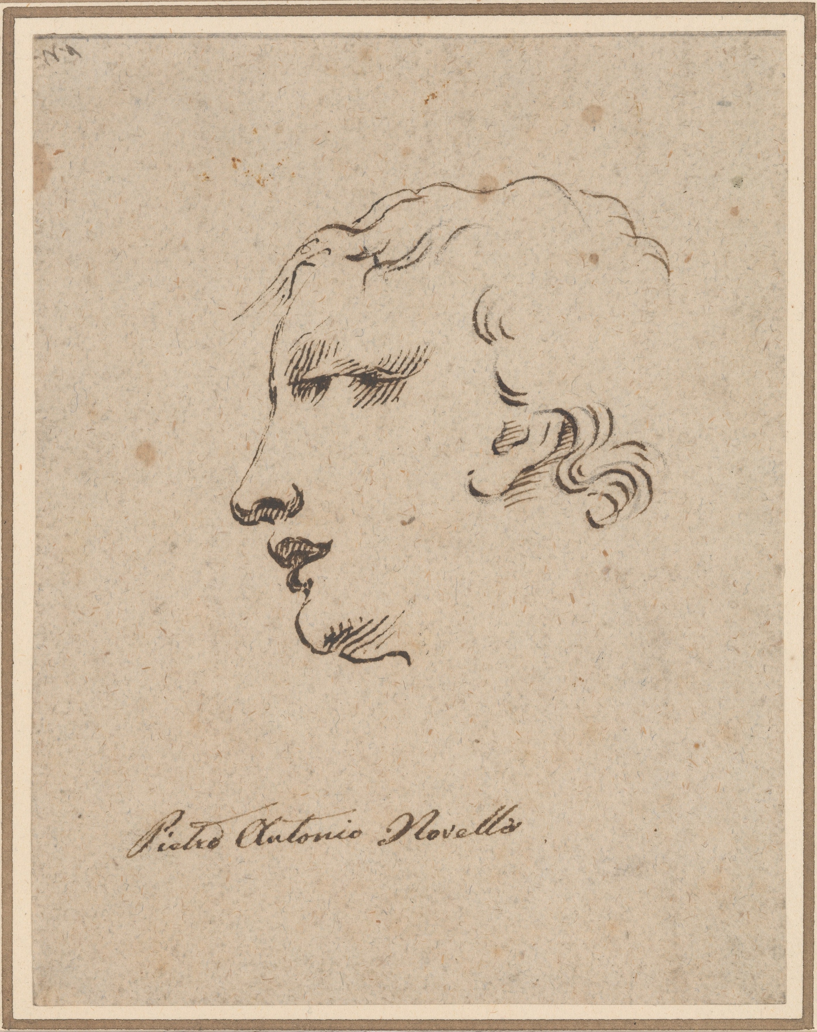 Male Head Profile Ink Sketch