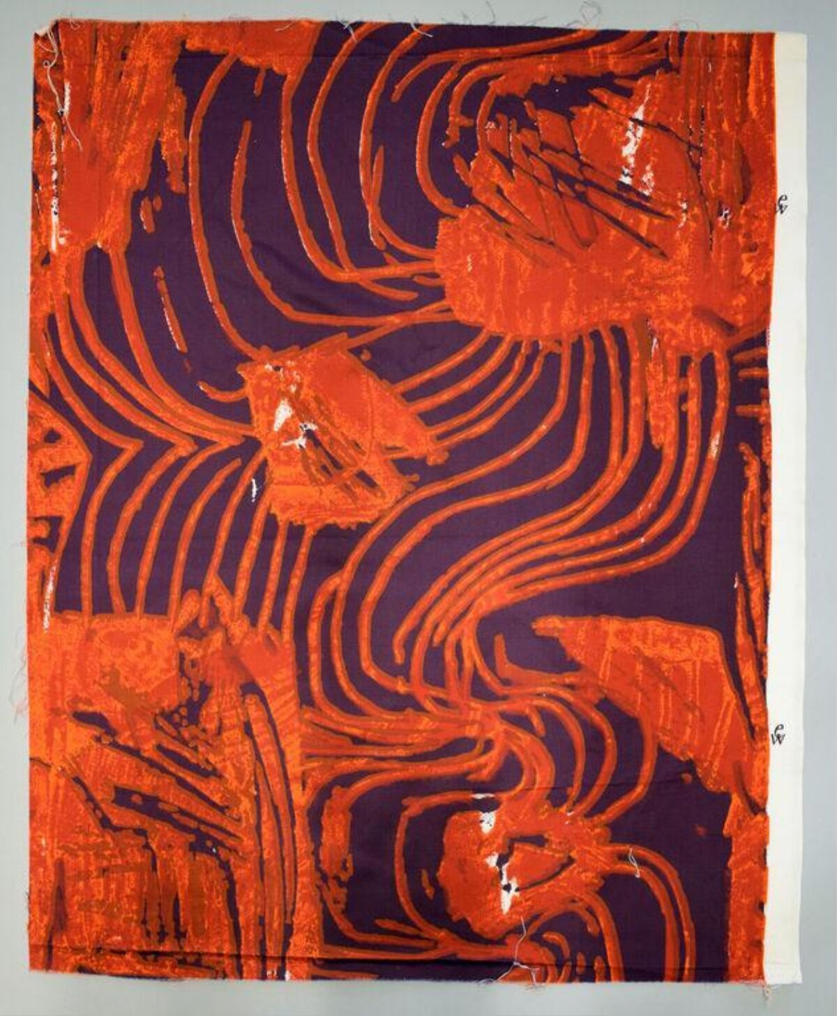 Abstract Orange Purple Patterned Fabric