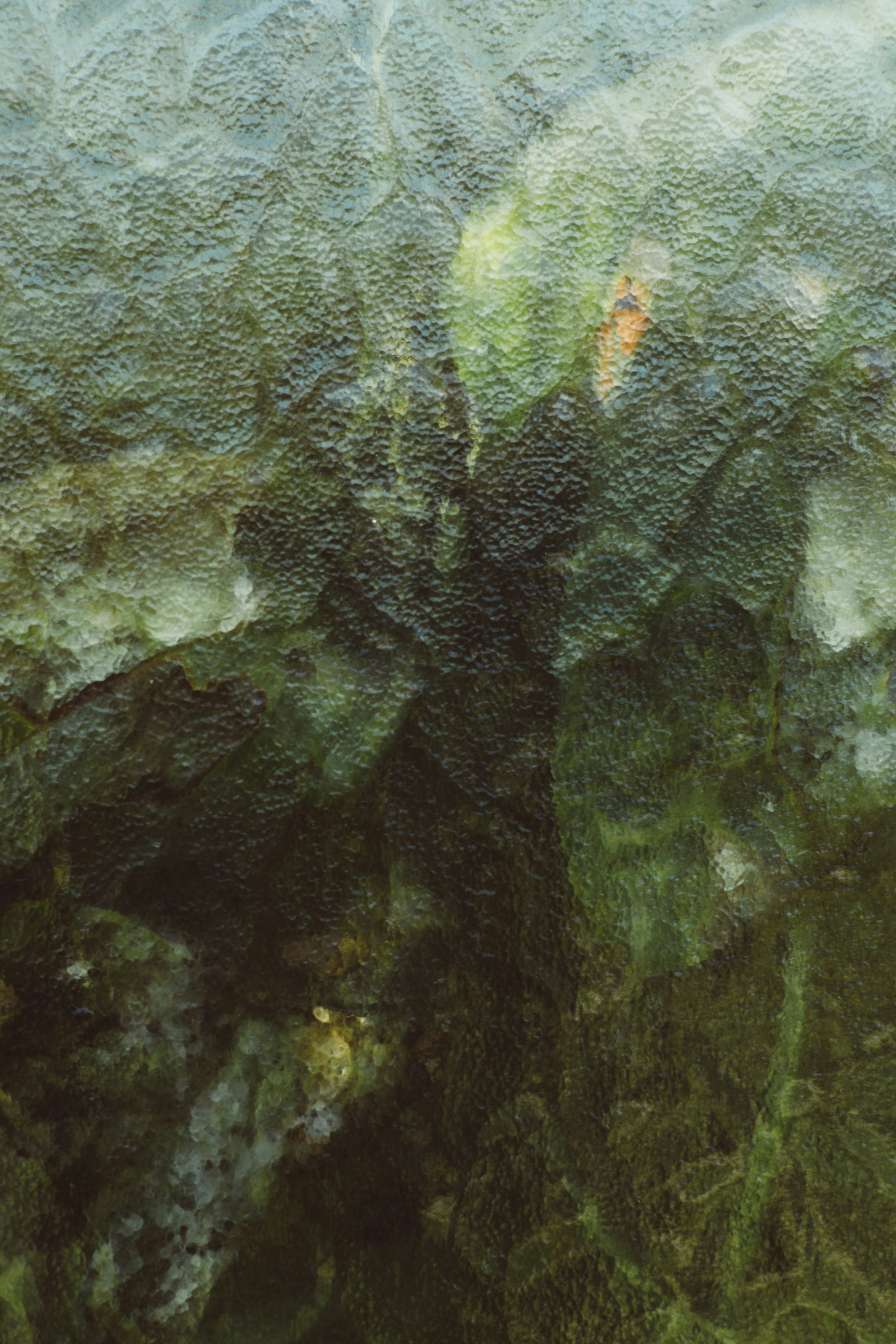 Textured Green Abstract Oil Painting