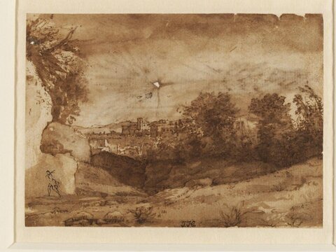 Sepia Wash Landscape Sketch