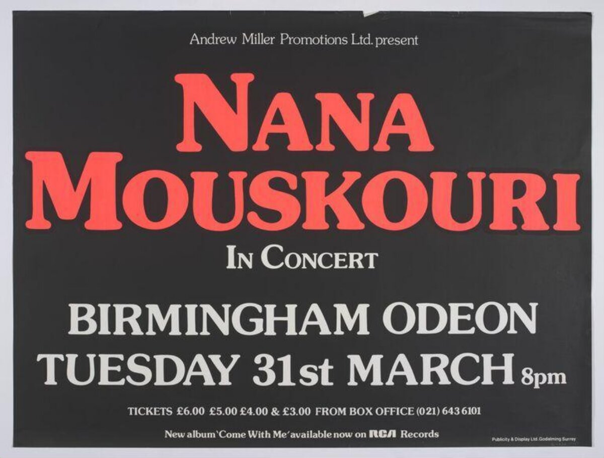 Nana Mouskouri Concert Poster