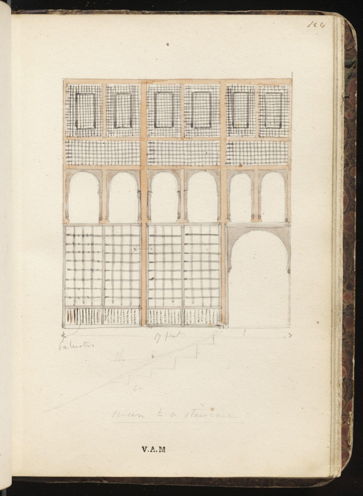 Architectural Sketch of Staircase Screen