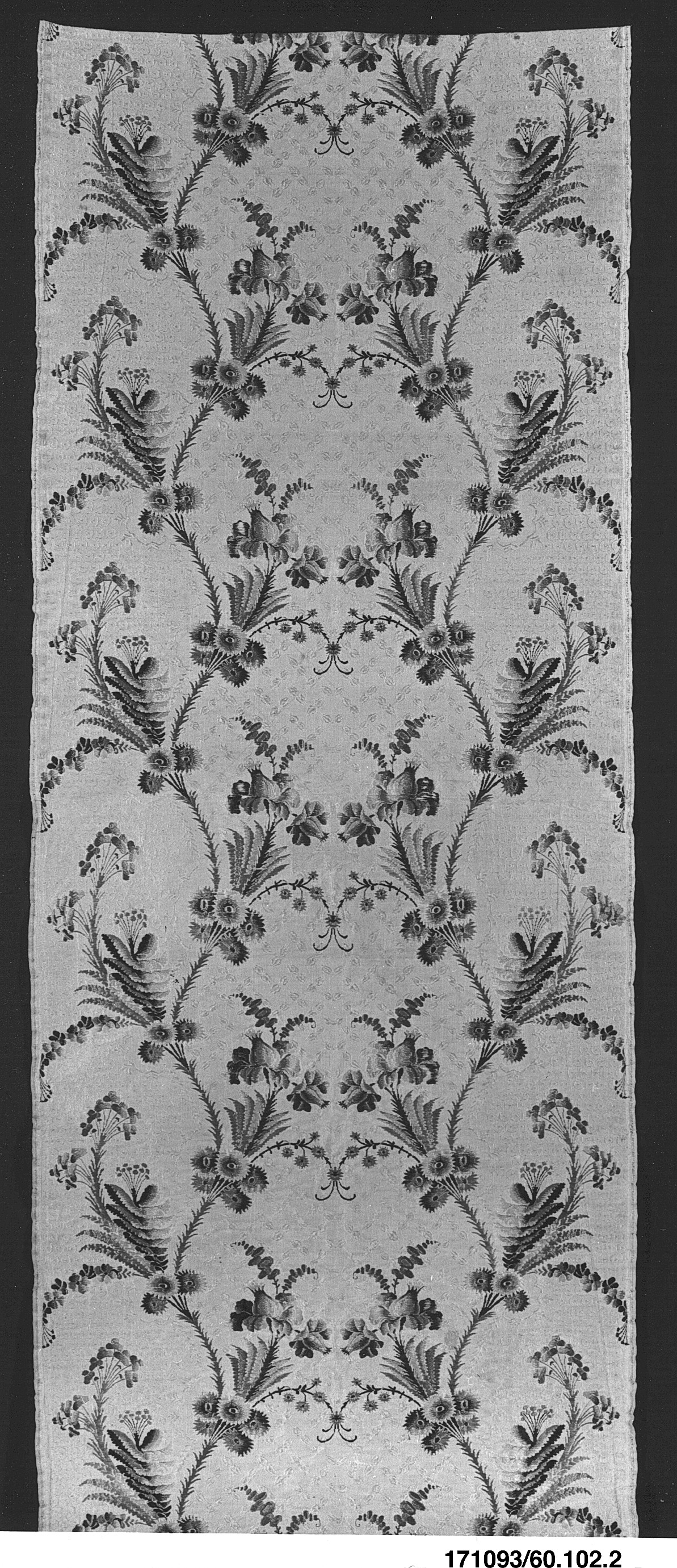 Black and White Floral Textile Pattern