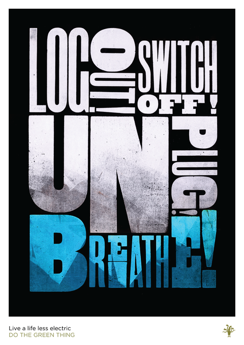 Green Living Unplugging Promotion Poster