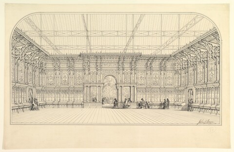 Pen Drawing of Exhibition Hall Interior