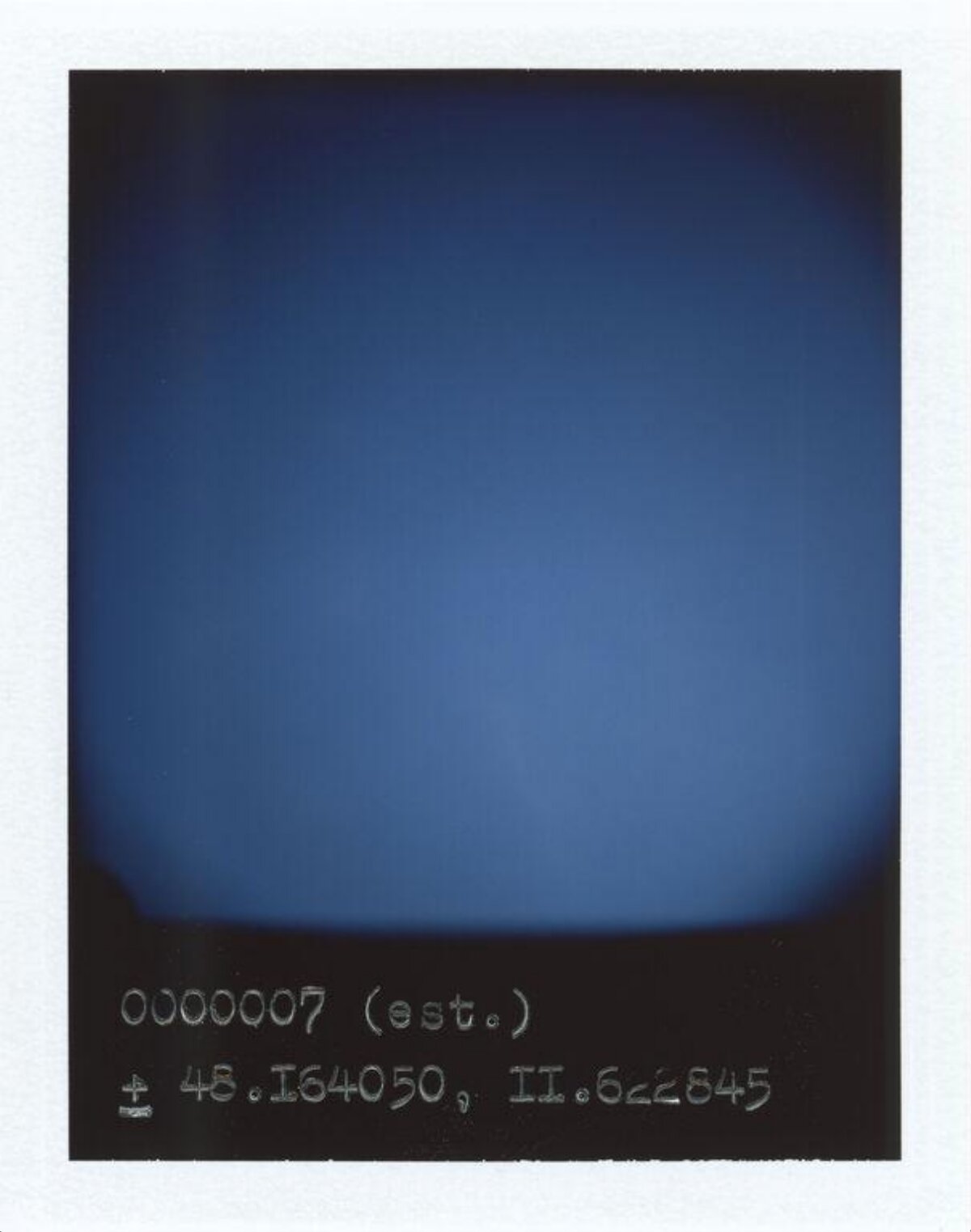Blue Gradient Polaroid with Coordinates