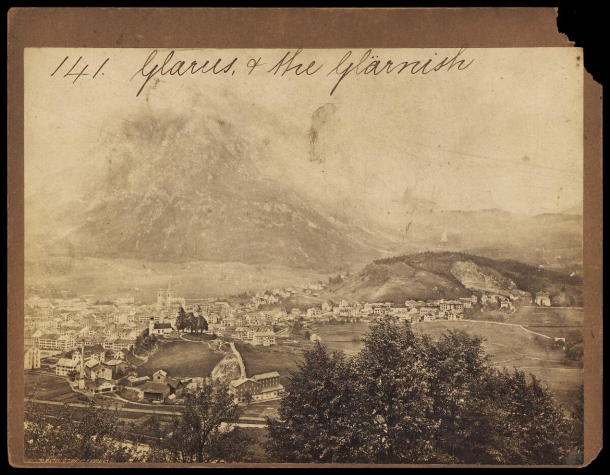 Glarus Town and Glärnisch Mountain View