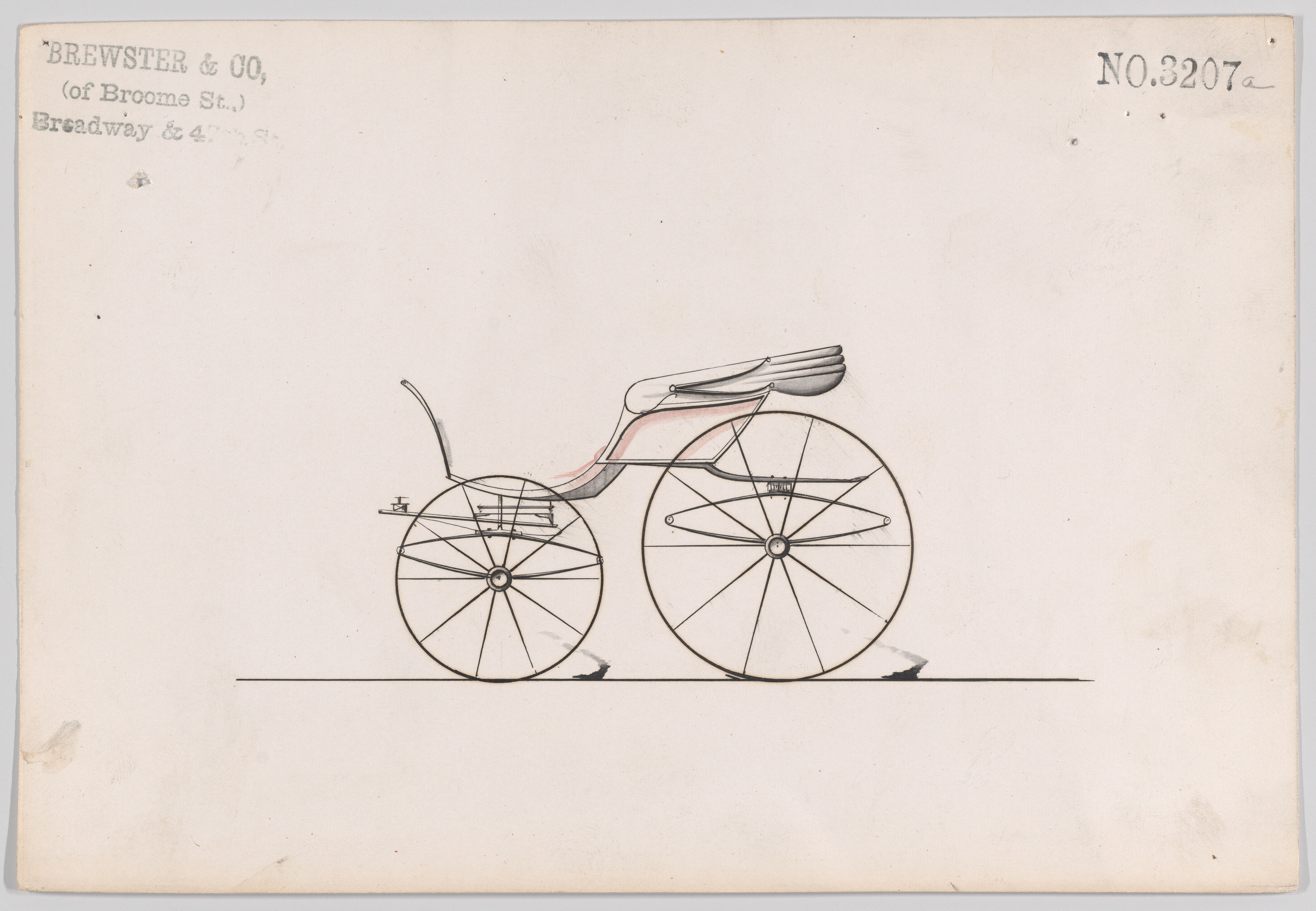 Vintage Horse-Drawn Carriage Design Drawing