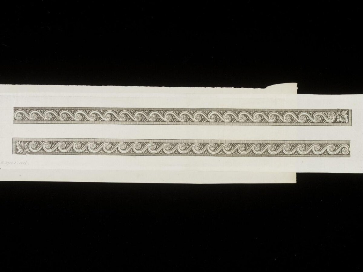 Two Engraved Decorative Scroll Borders