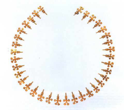 Golden Cross Pendants in Circular Arrangement