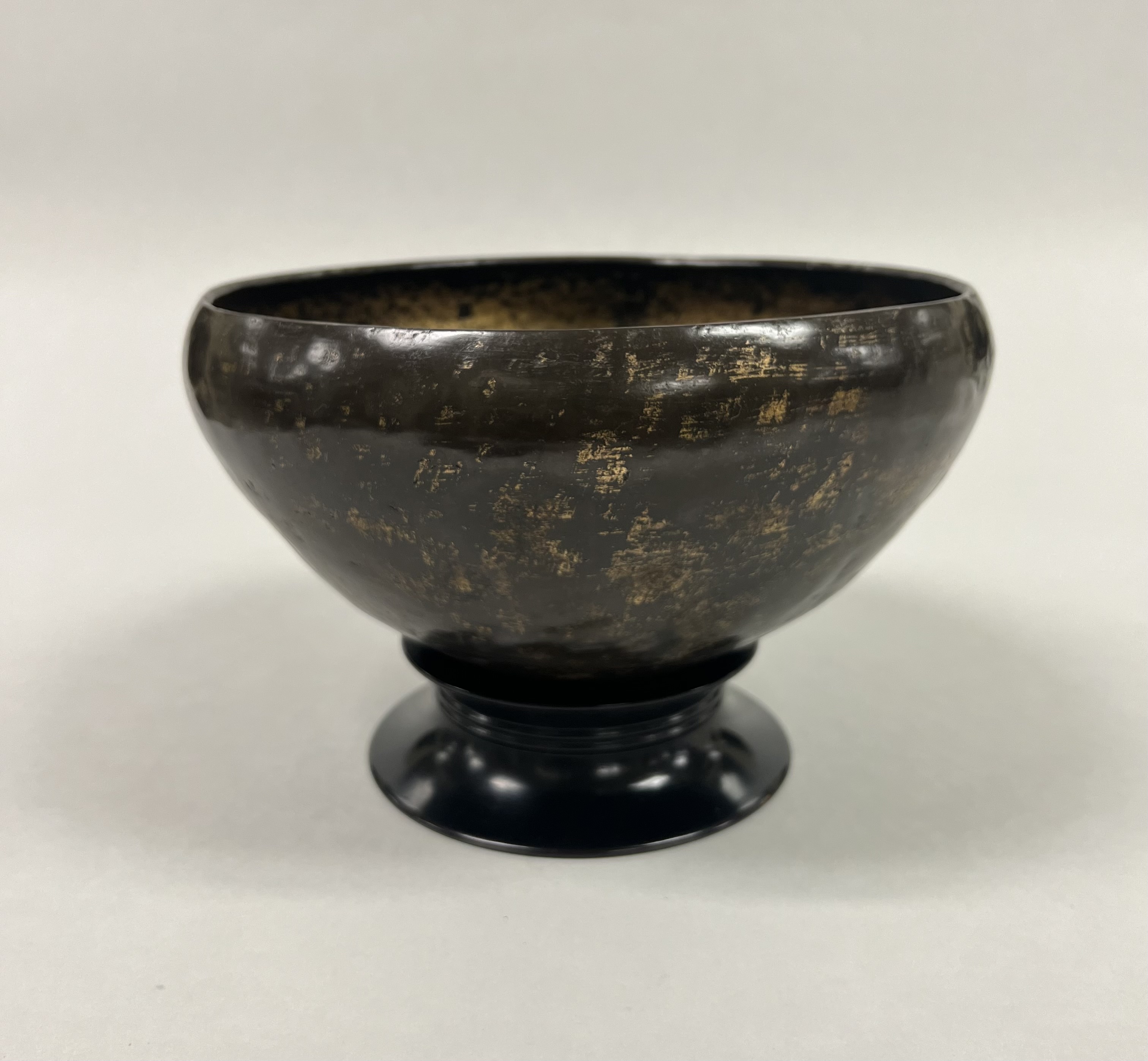 Antique Black Lacquer Footed Bowl