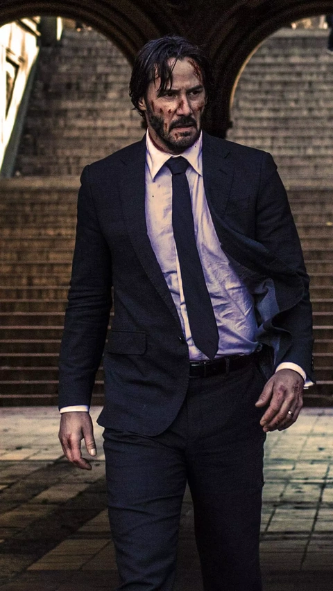 Bloodied John Wick Walking Forward