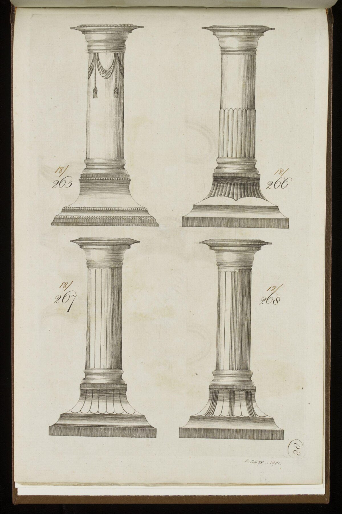 Four Architectural Column Design Sketches