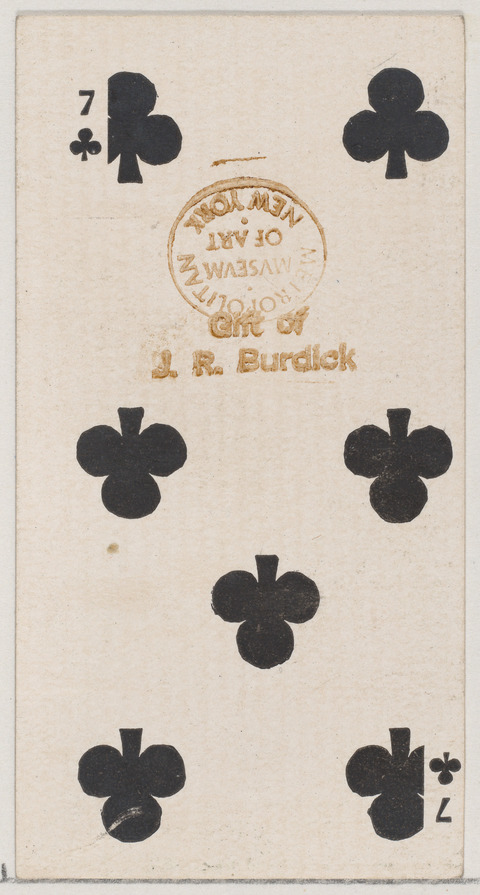Vintage 7 of Clubs Playing Card