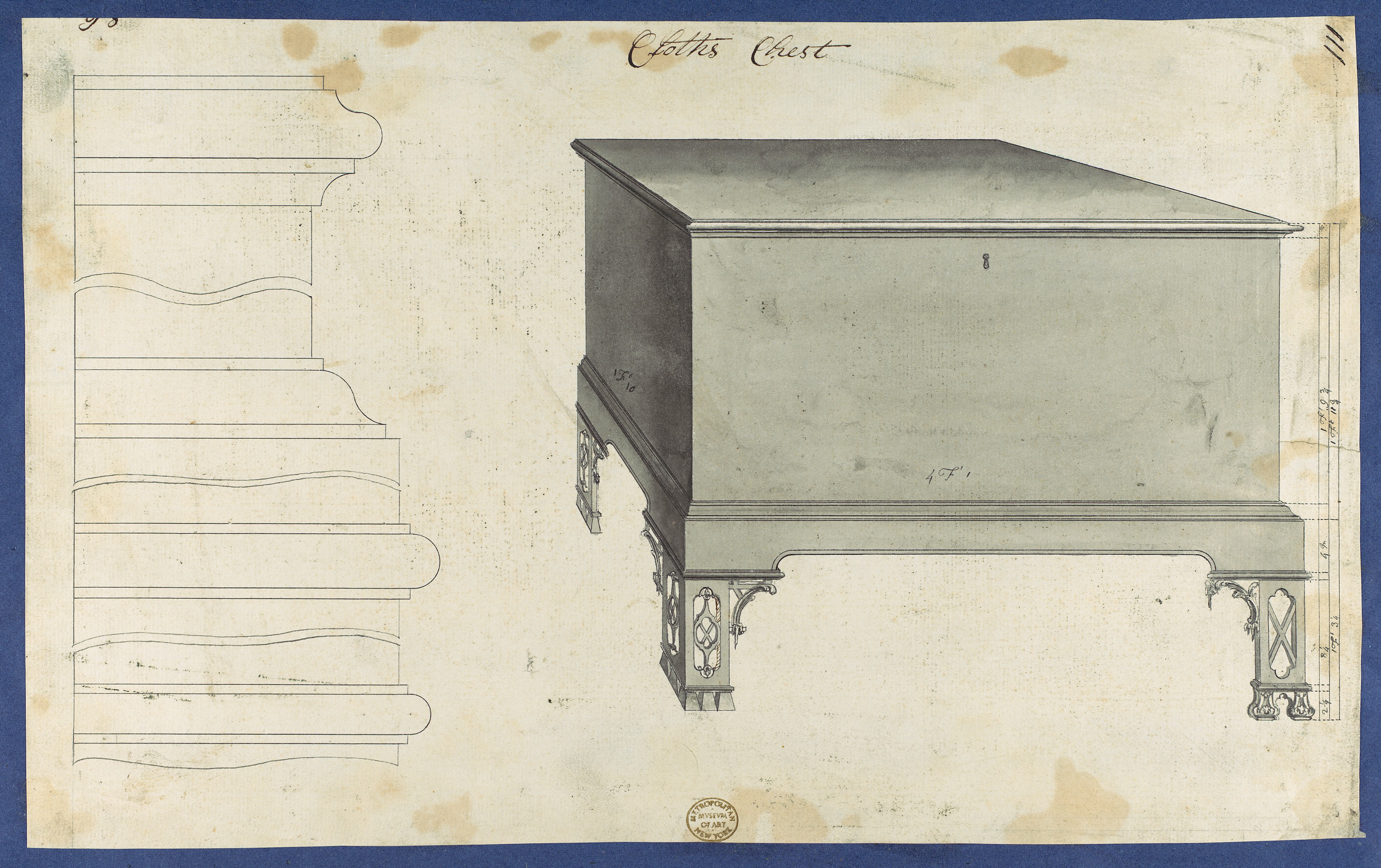 Antique Clothes Chest Design Drawing