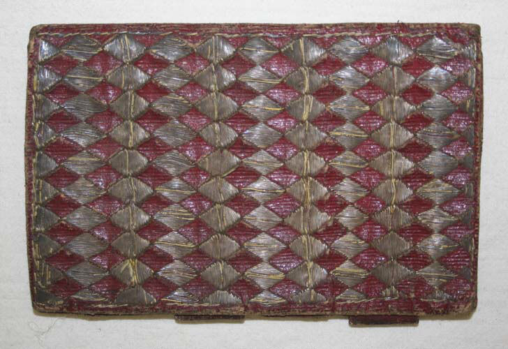 Vintage Checkered Woven Card Case