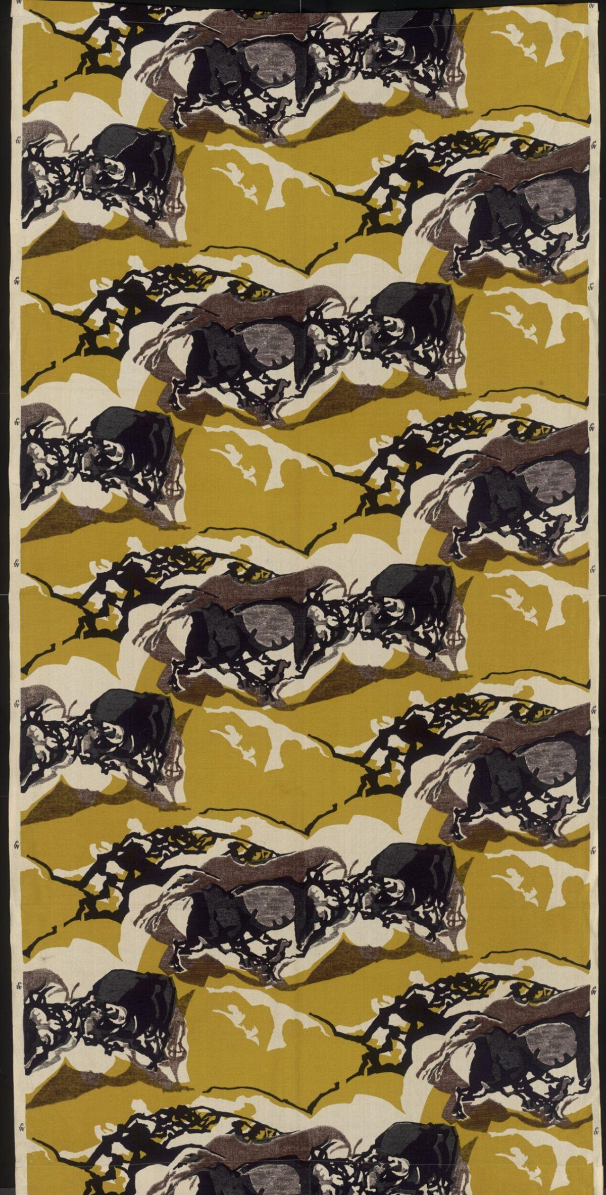 Repeating Horse Pattern Printed Textile
