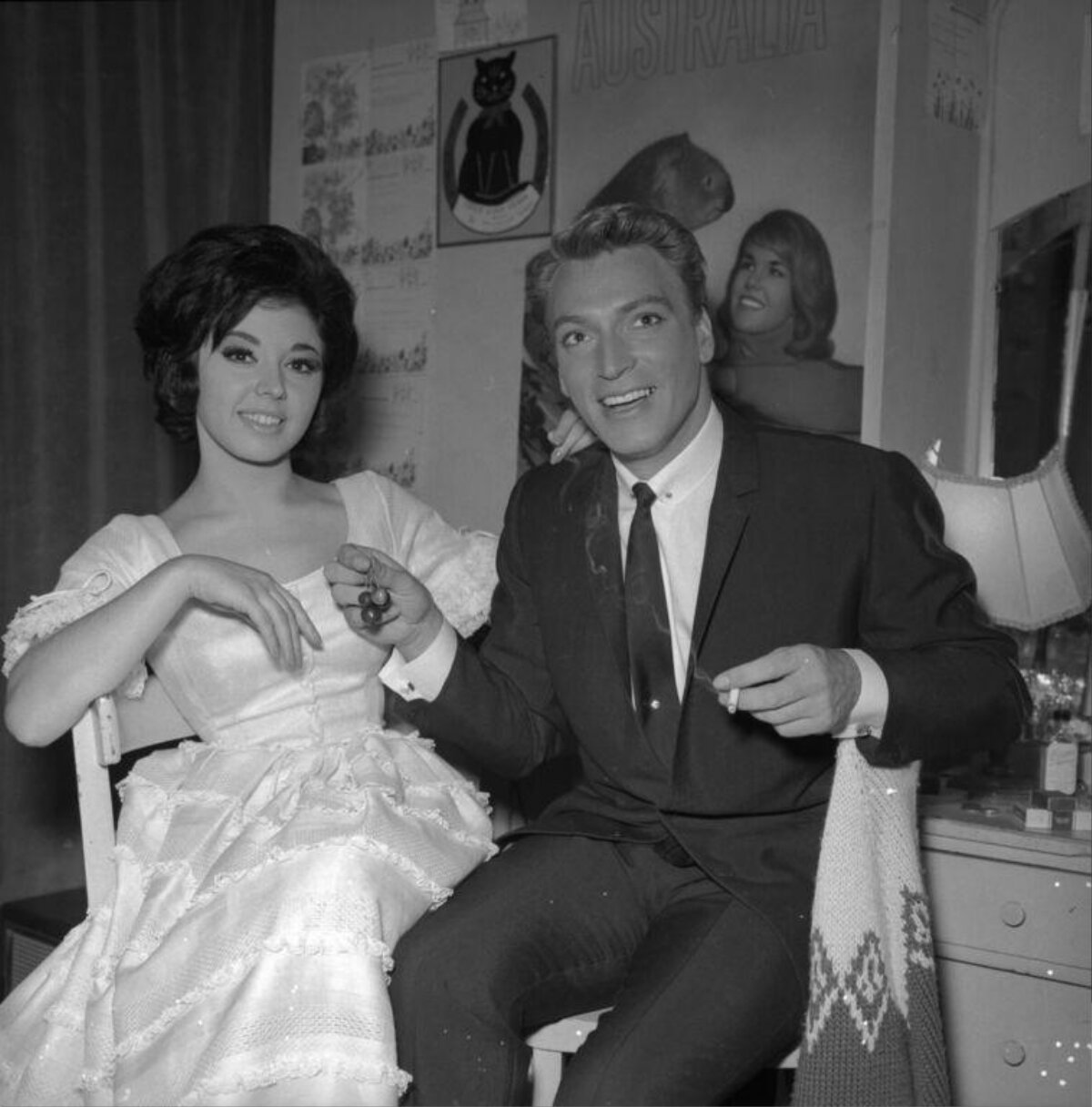 Vintage Portrait of Two People in Dressing Room