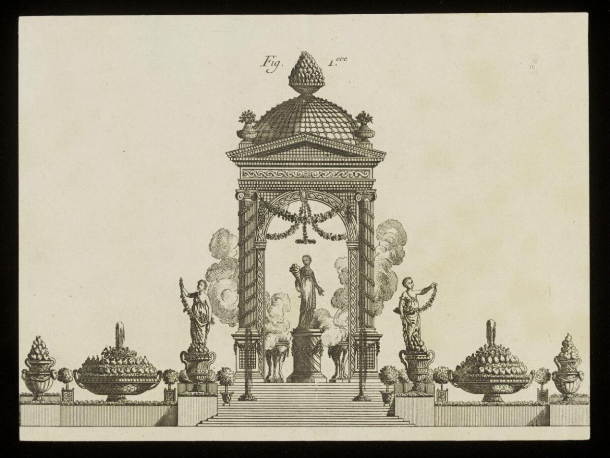 Architectural Engraving of Garden Pavilion