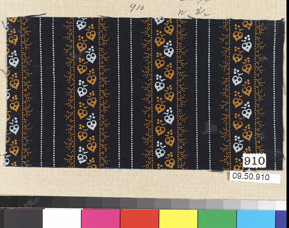 Black Heart Patterned Textile Swatch