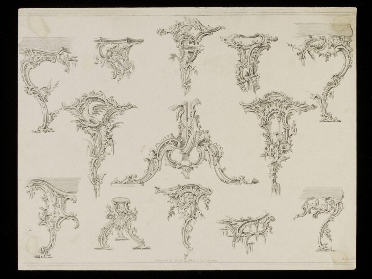 Rococo Table Bracket Design Sketches