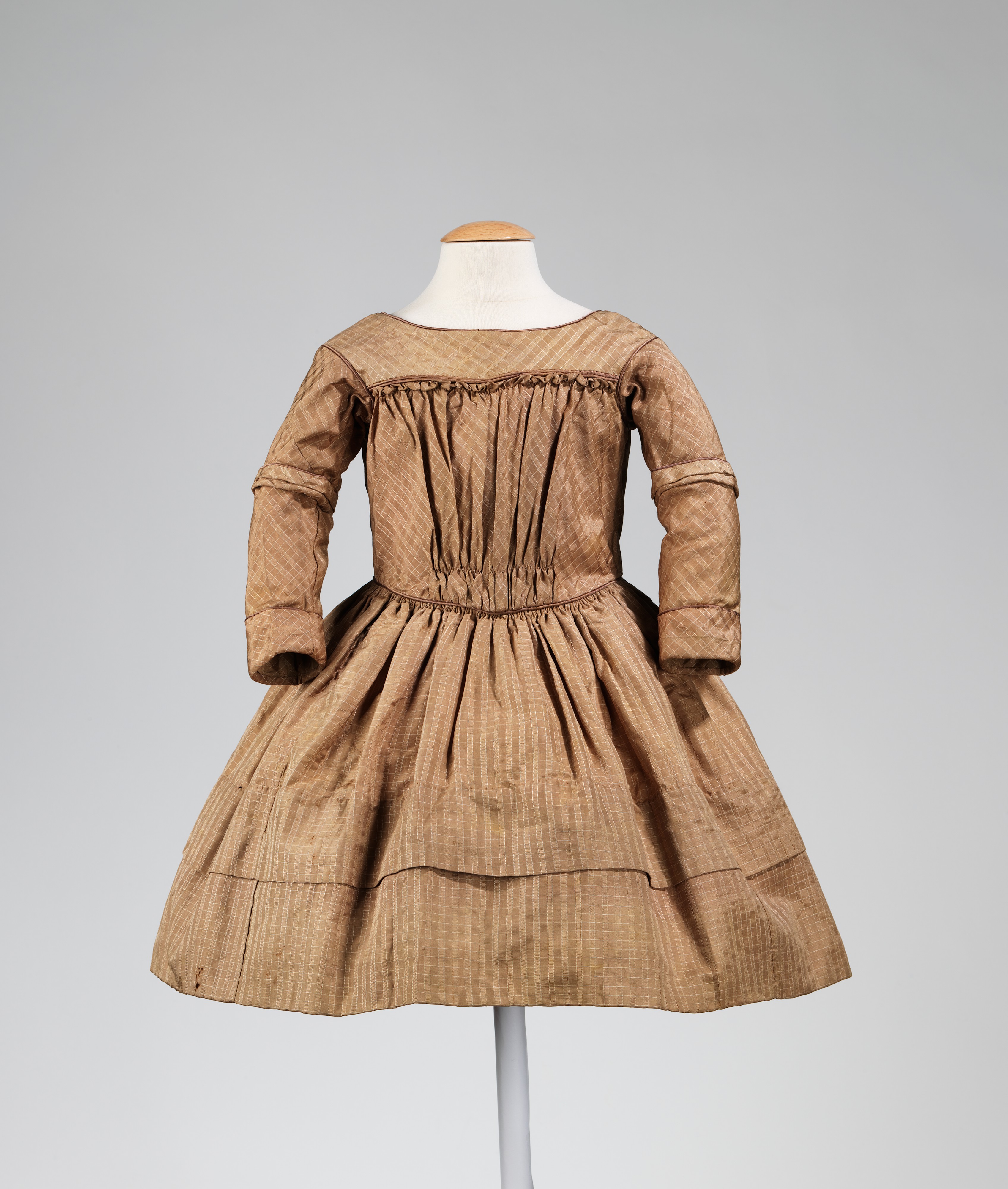 Vintage Child's Brown Checked Dress