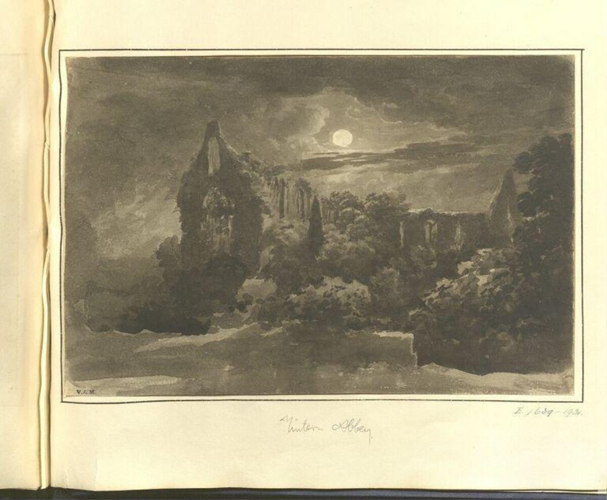 Moonlit Winter Abbey Ruins