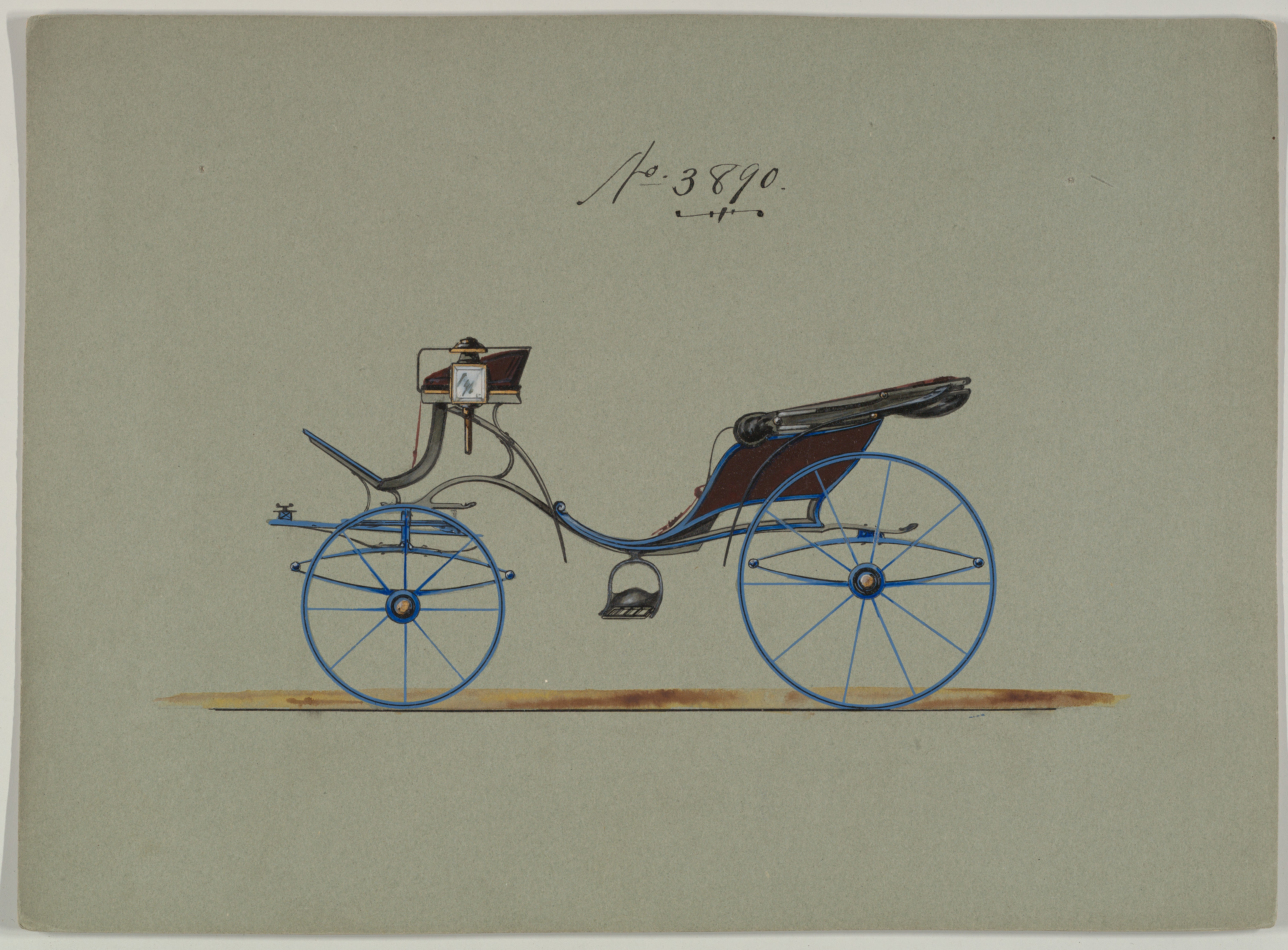 Vintage Horse-Drawn Carriage Design Sketch
