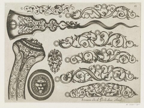 Engraved Ornament Designs for Sword Parts