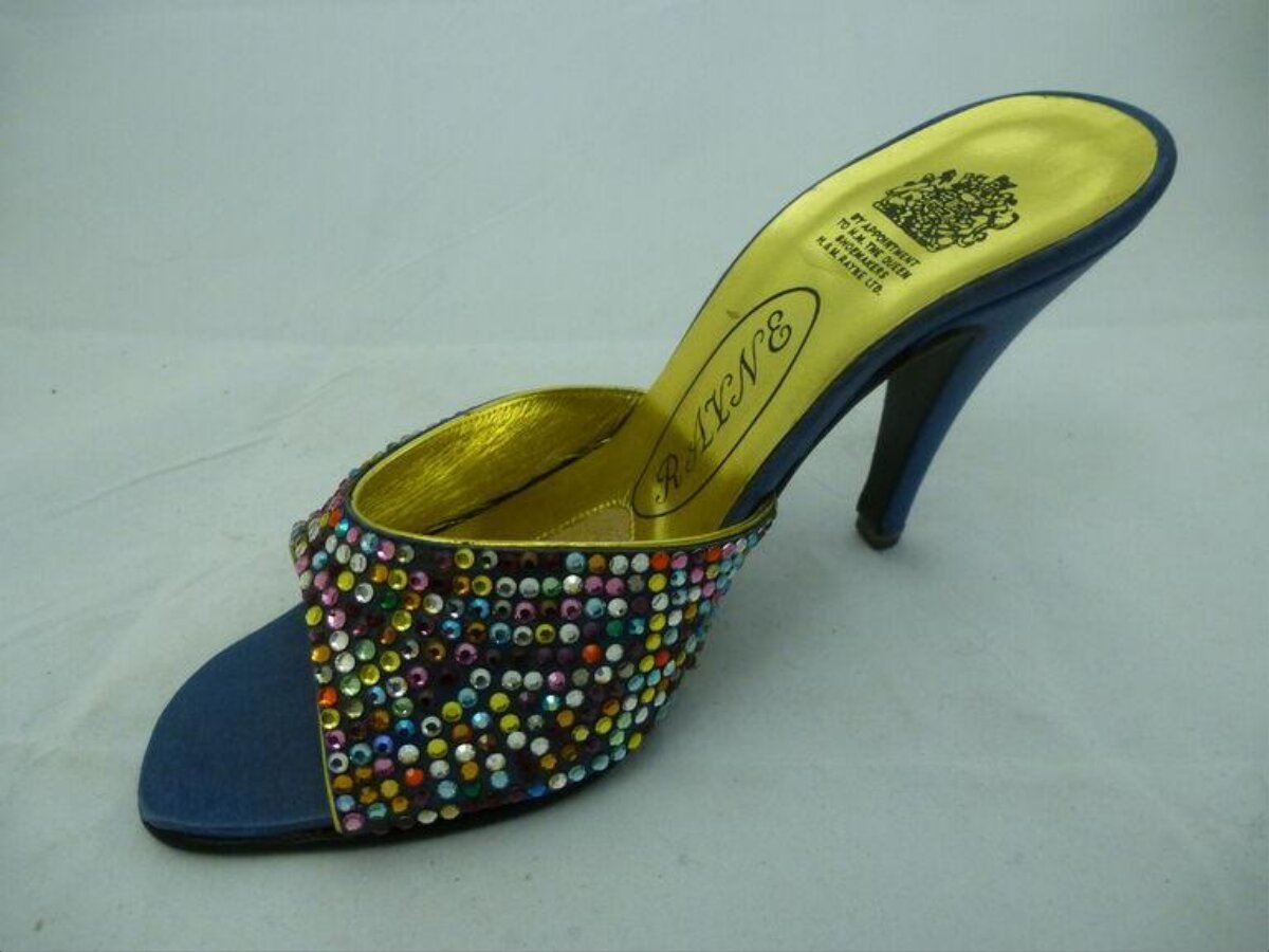 Multicolored Rhinestone High Heel Mule