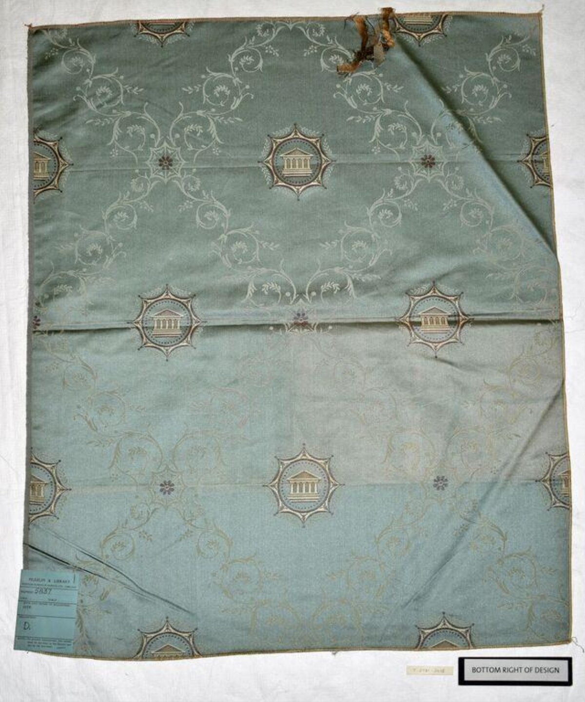 Vintage Architectural Motif Textile Sample