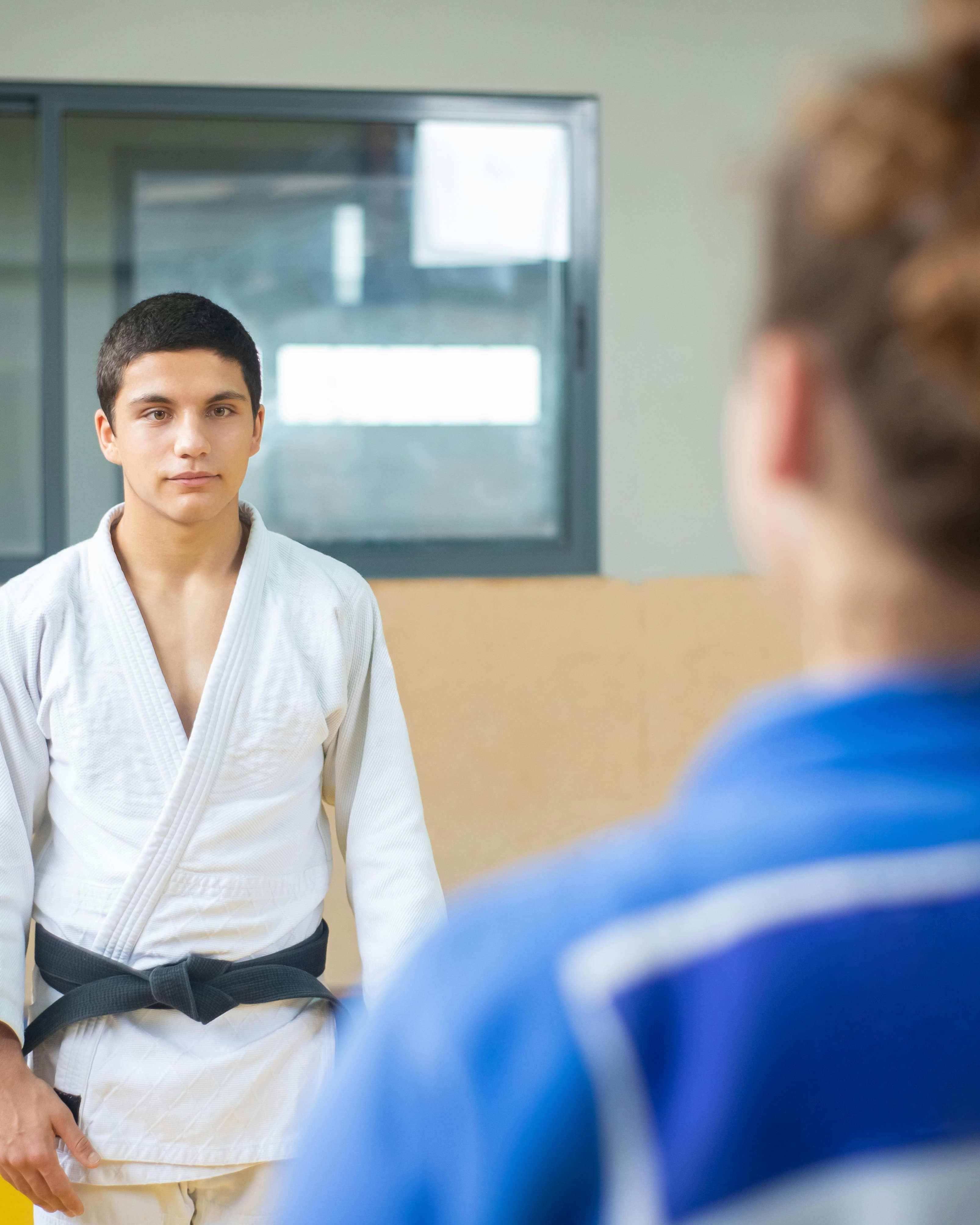 Martial Arts Training Partners Facing Off