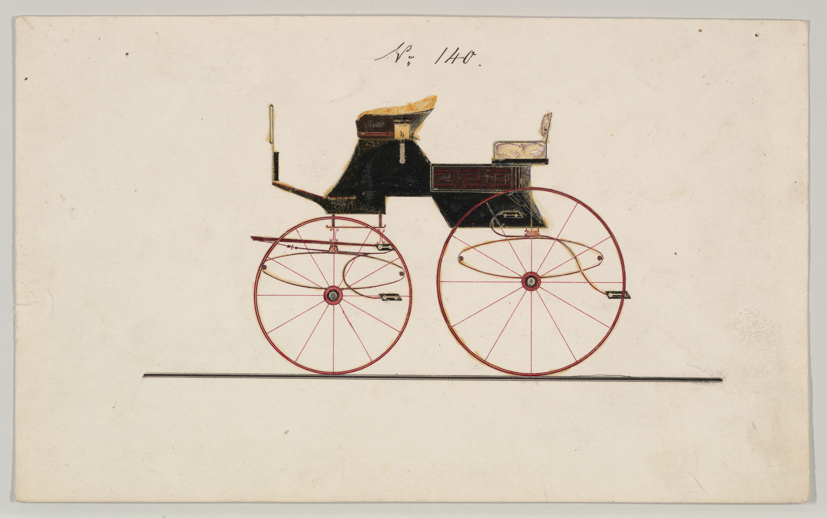 Vintage Horse Carriage Design Drawing