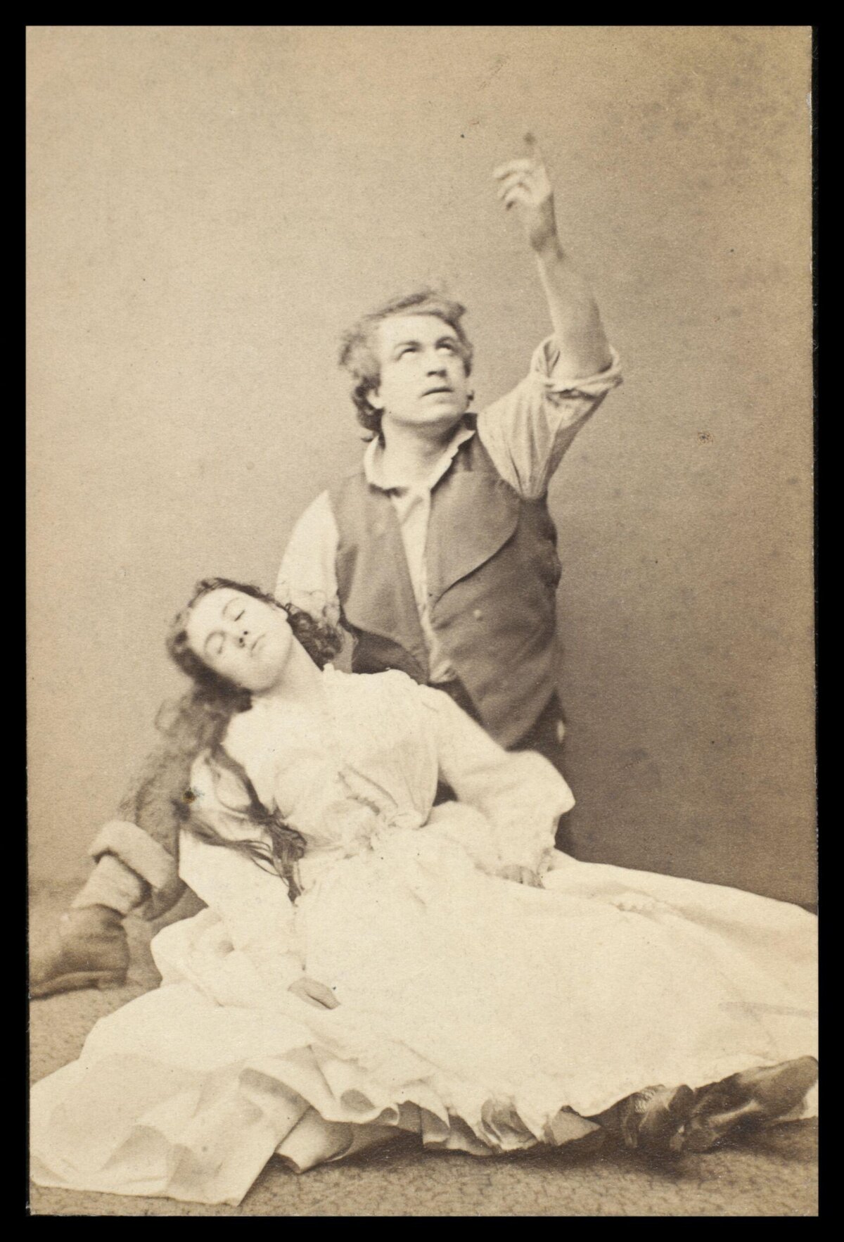 Victorian Actors Dramatic Stage Scene