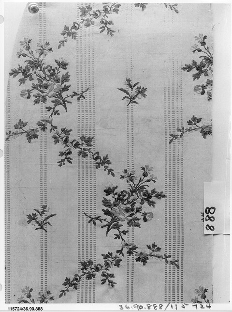 Vintage Floral Striped Textile Sample