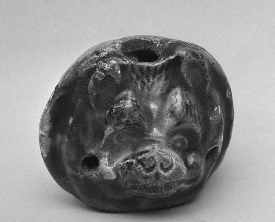 Ancient Pottery Beast Head Water Dropper