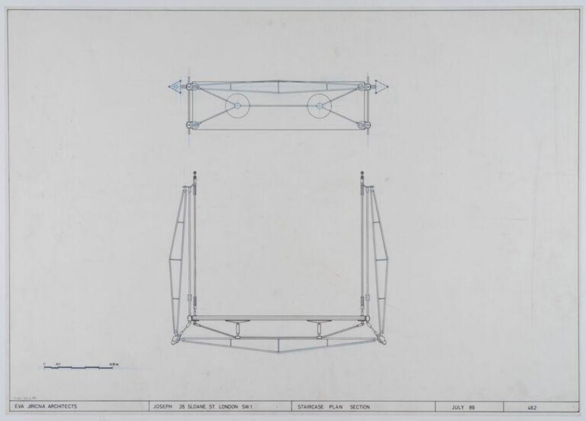 Staircase Plan Section Architectural Drawing