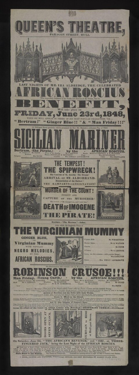 1848 Queen's Theatre Playbill