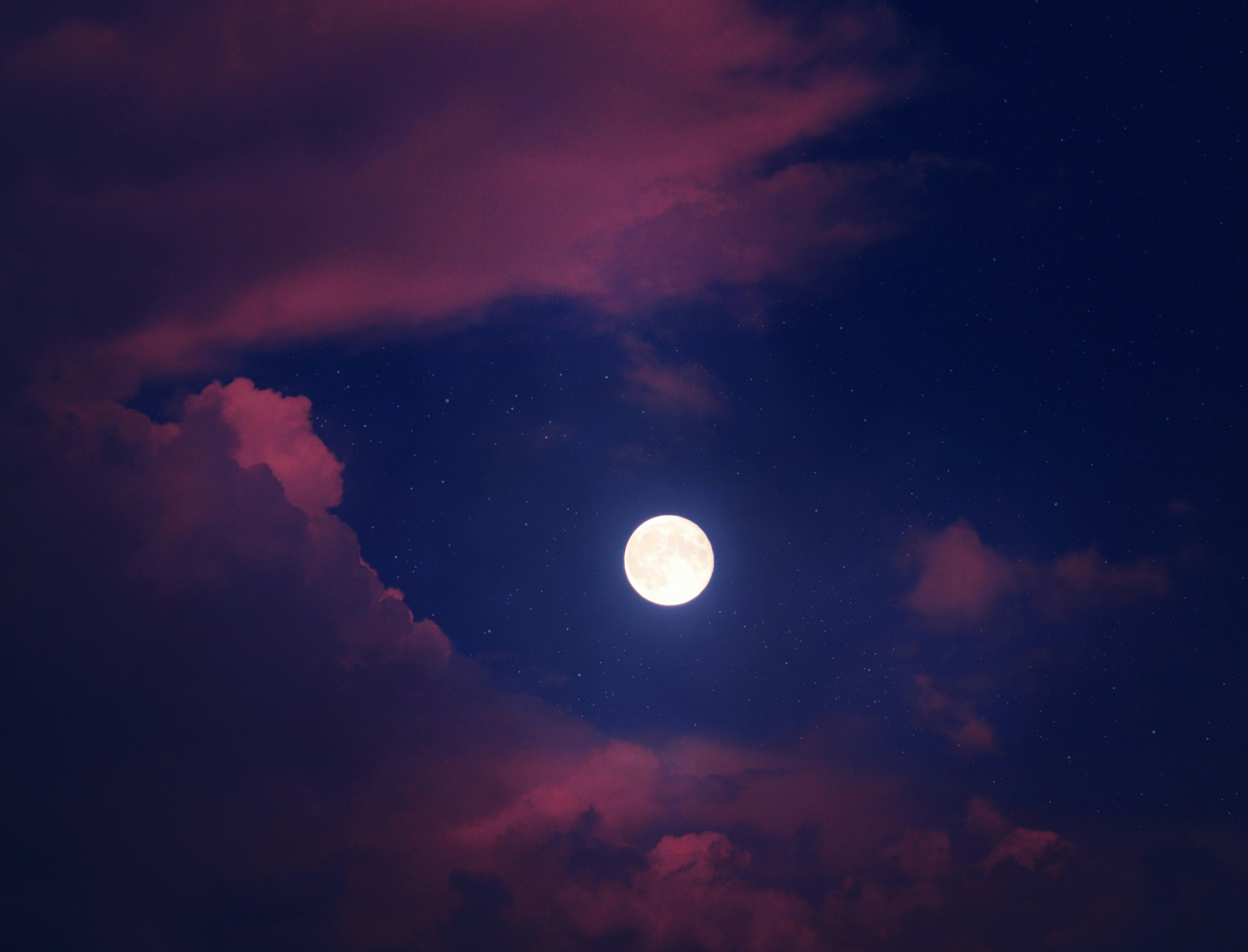Night Sky With Full Moon