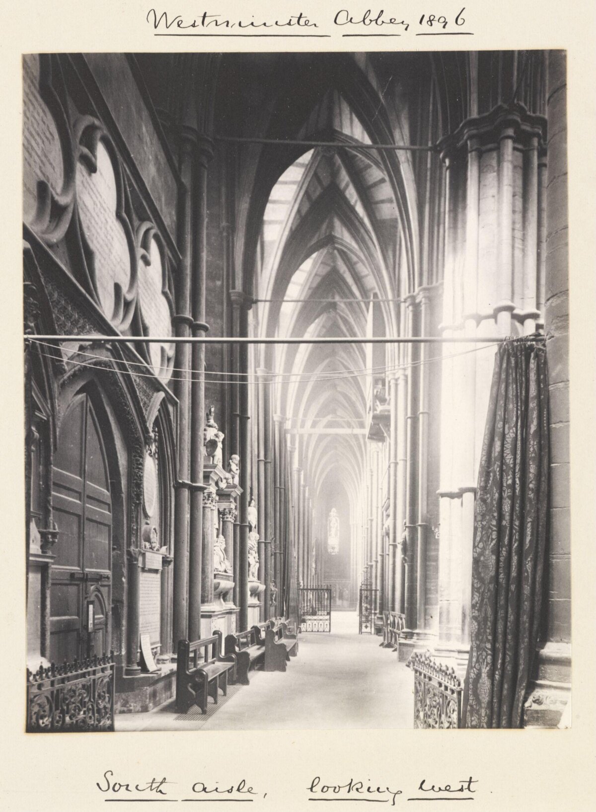 1896 Westminster Abbey South Aisle View