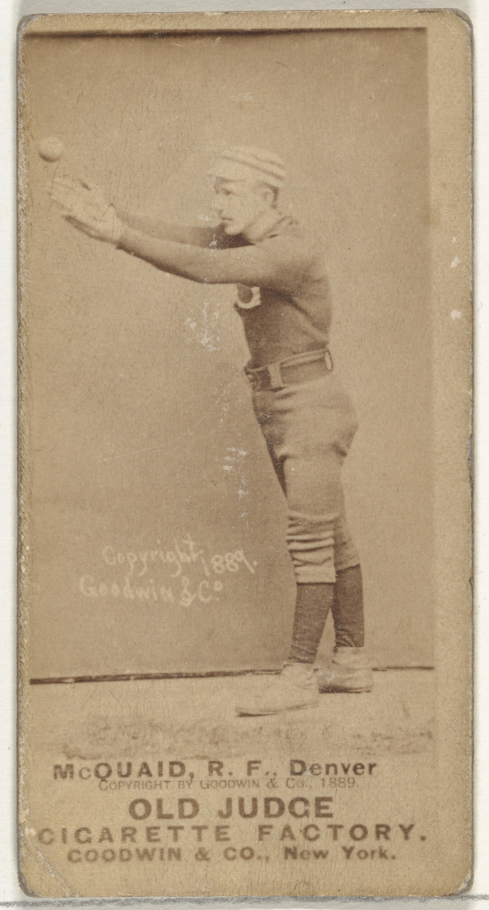 1889 McQuaid Baseball Cigarette Card
