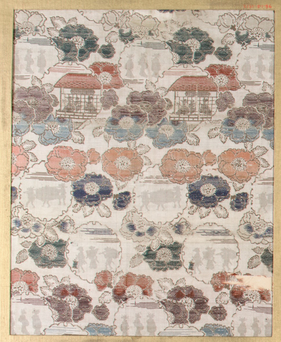 Japanese Floral Pattern Woven Textile
