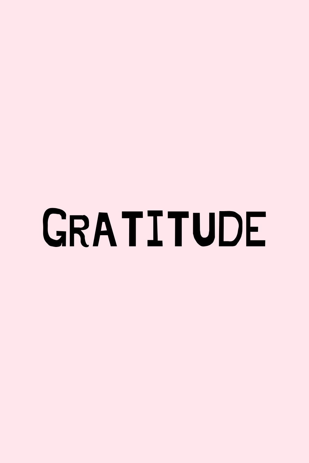 Gratitude Text on Light Pink Background