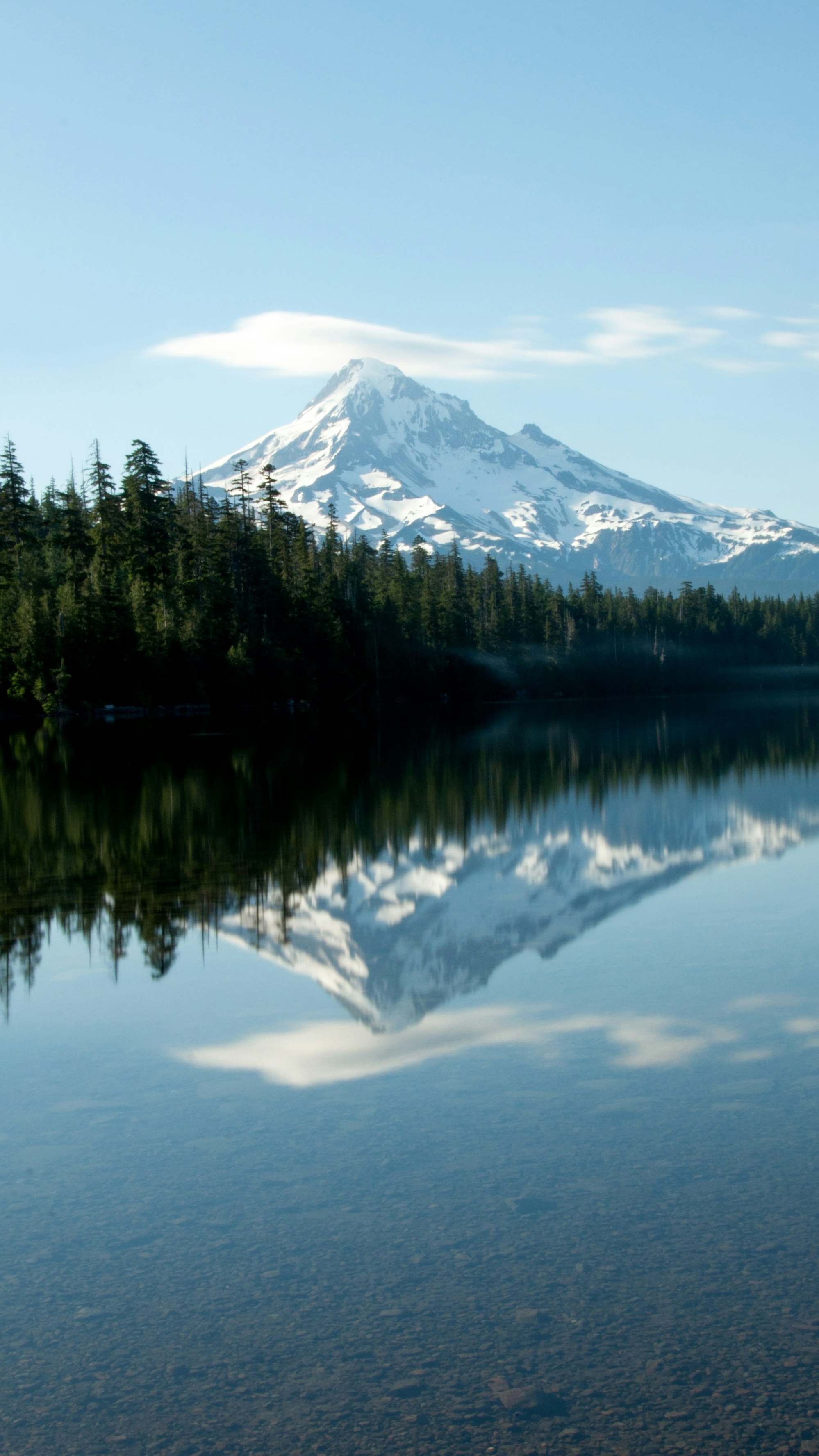 Snowy Mountain Reflected in Lake