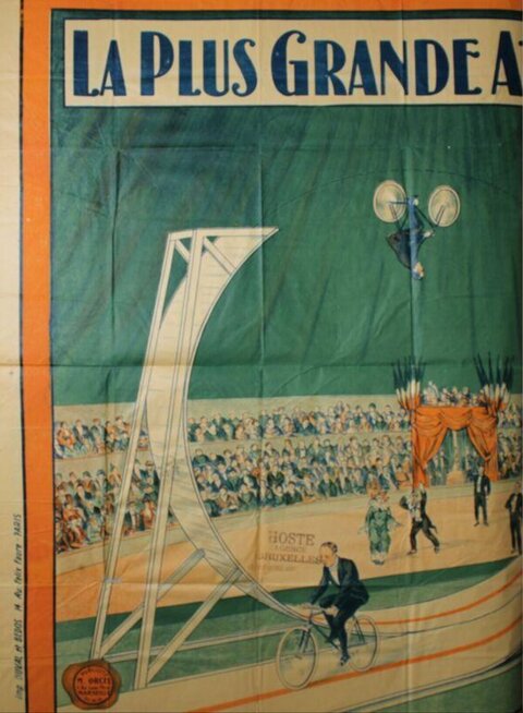 Vintage Bicycle Stunt Circus Poster