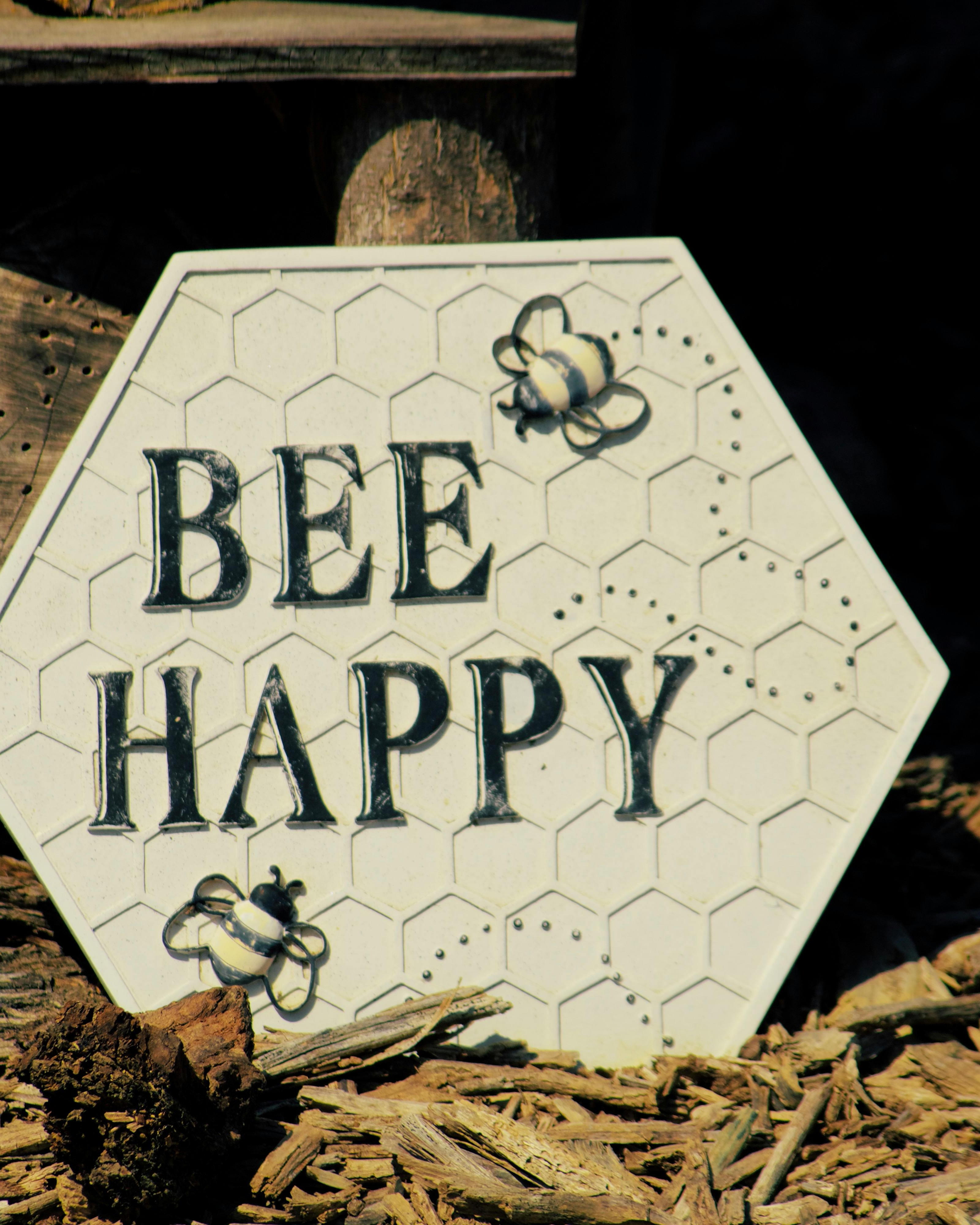 Bee Happy Decorative Garden Sign
